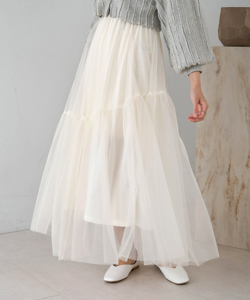TULLE TIERED SKIRT