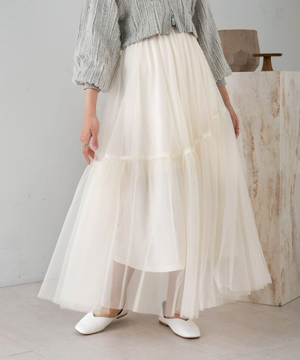 TULLE TIERED SKIRT