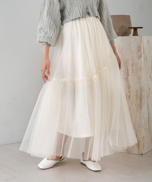 TULLE TIERED SKIRT