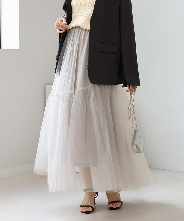 TULLE TIERED SKIRT