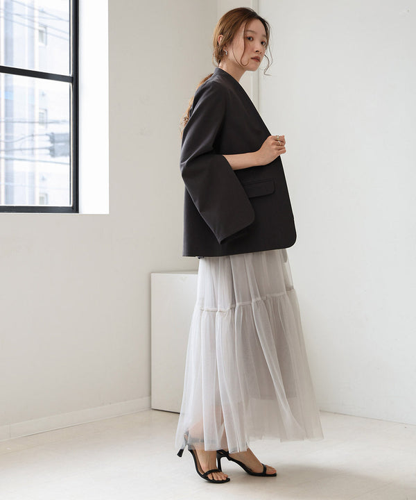 TULLE TIERED SKIRT
