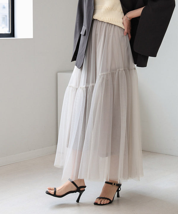 TULLE TIERED SKIRT