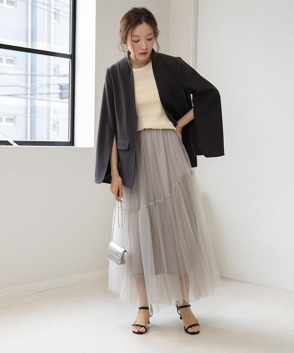 TULLE TIERED SKIRT