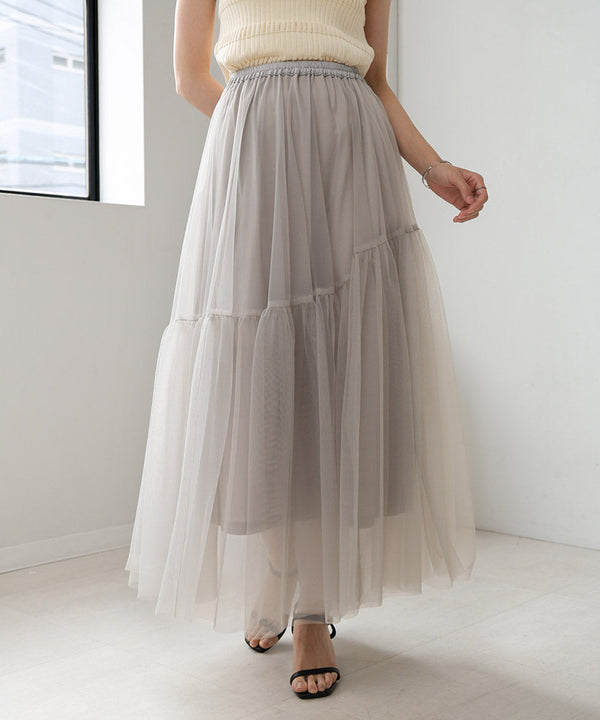 TULLE TIERED SKIRT