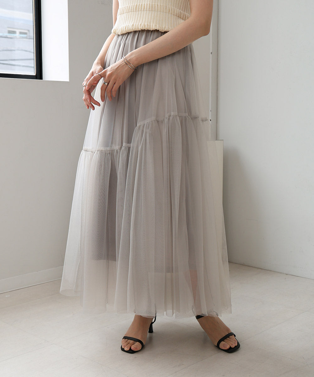 TULLE TIERED SKIRT