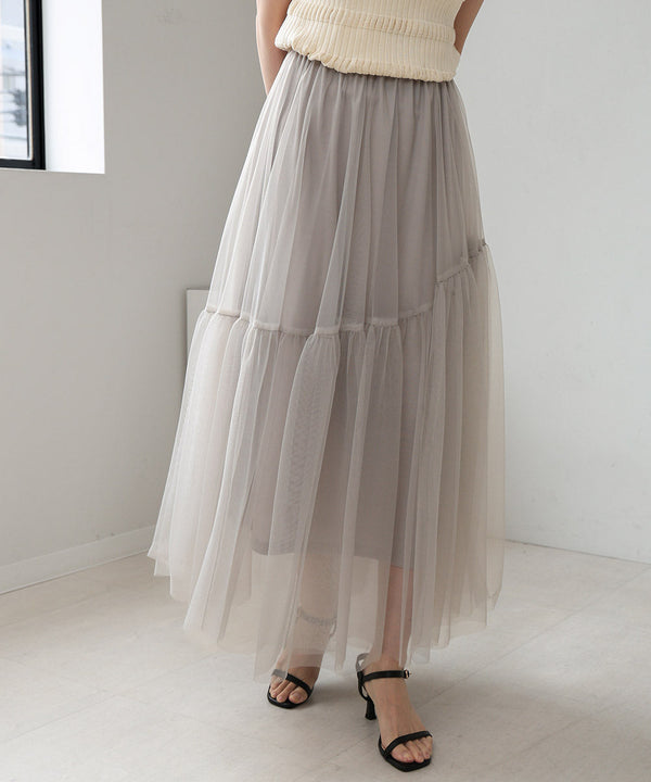 TULLE TIERED SKIRT