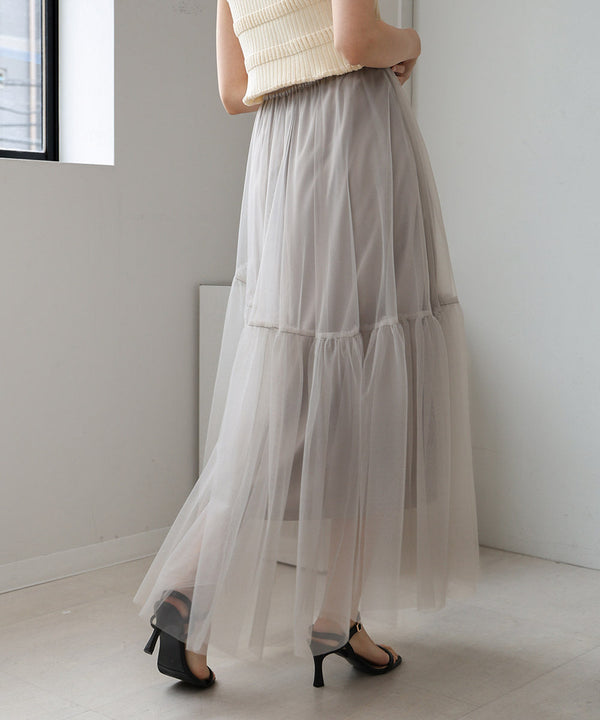 TULLE TIERED SKIRT