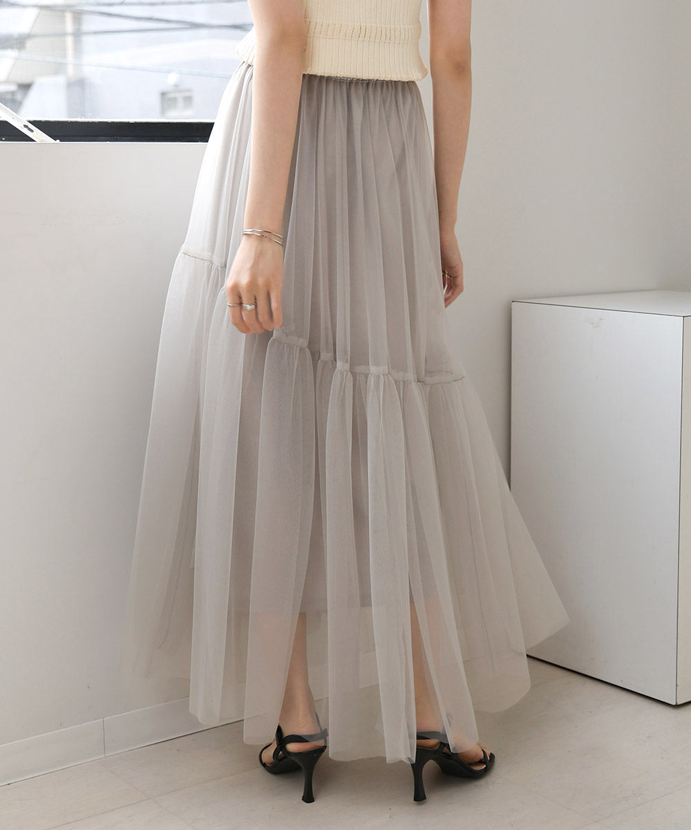 TULLE TIERED SKIRT