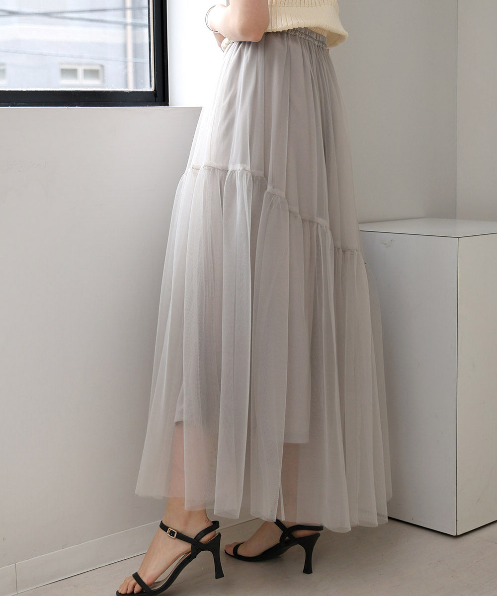 TULLE TIERED SKIRT