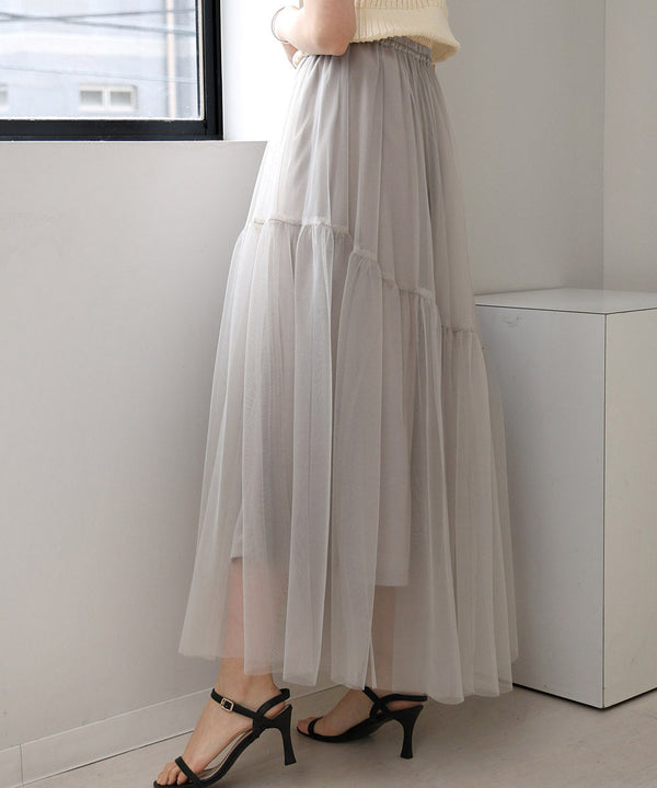 TULLE TIERED SKIRT