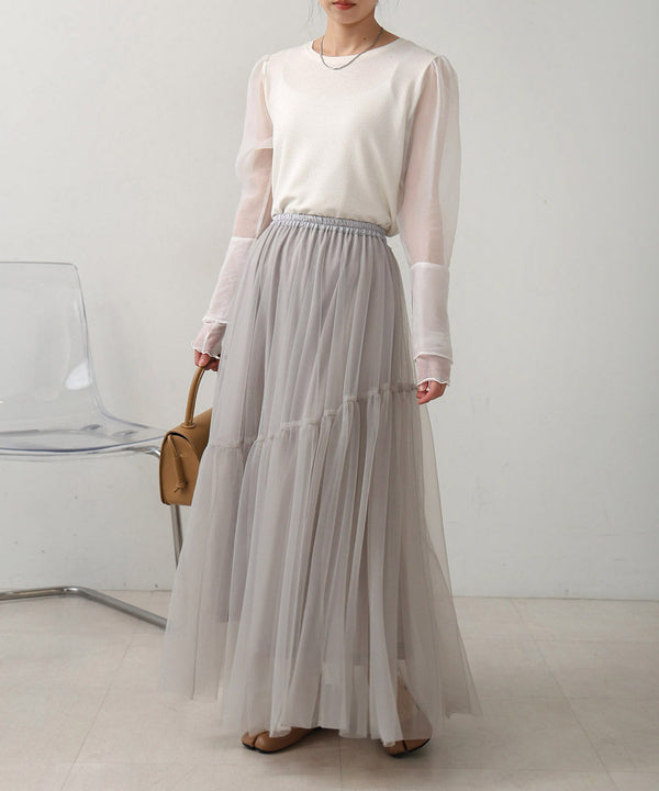 TULLE TIERED SKIRT