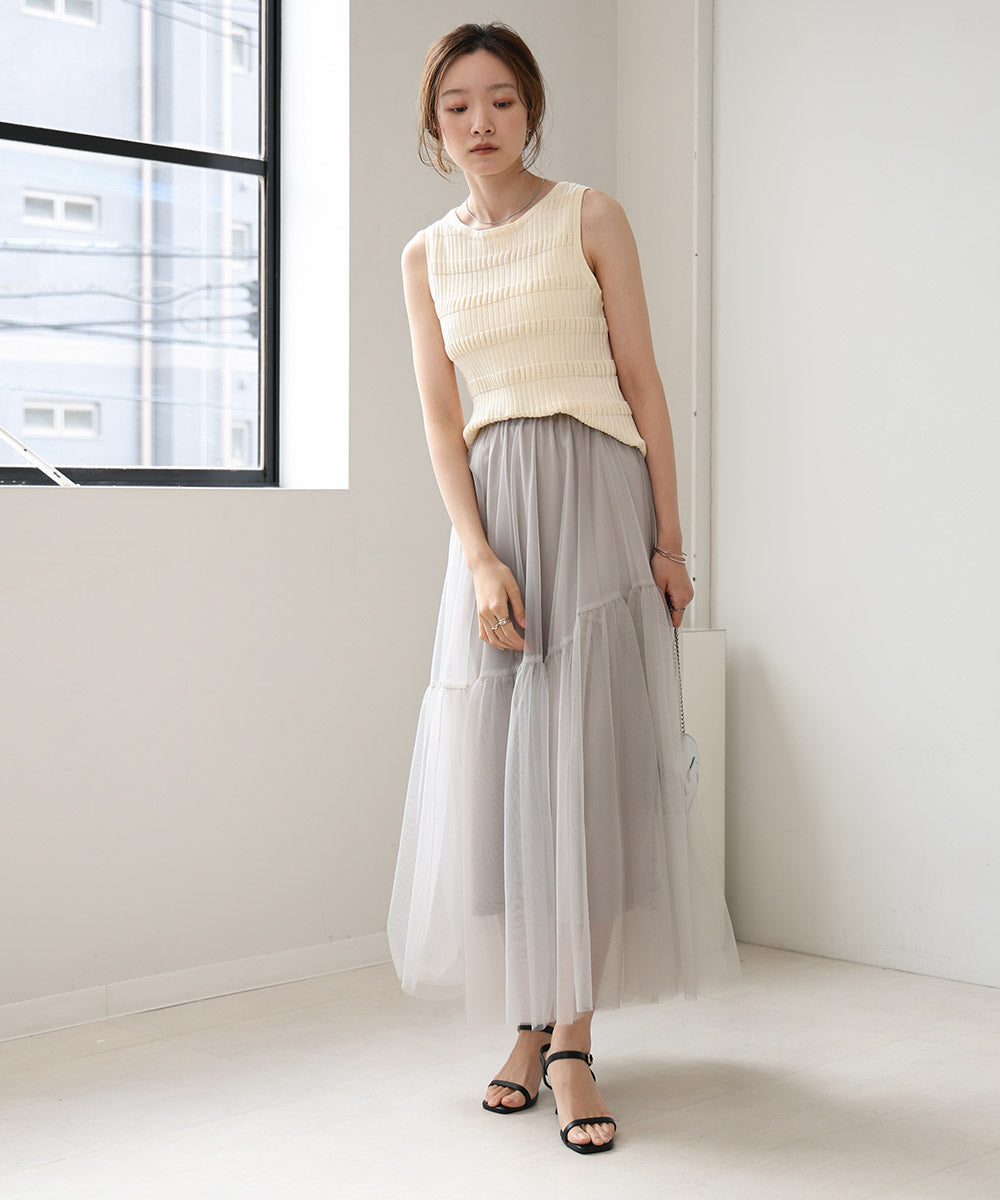 TULLE TIERED SKIRT