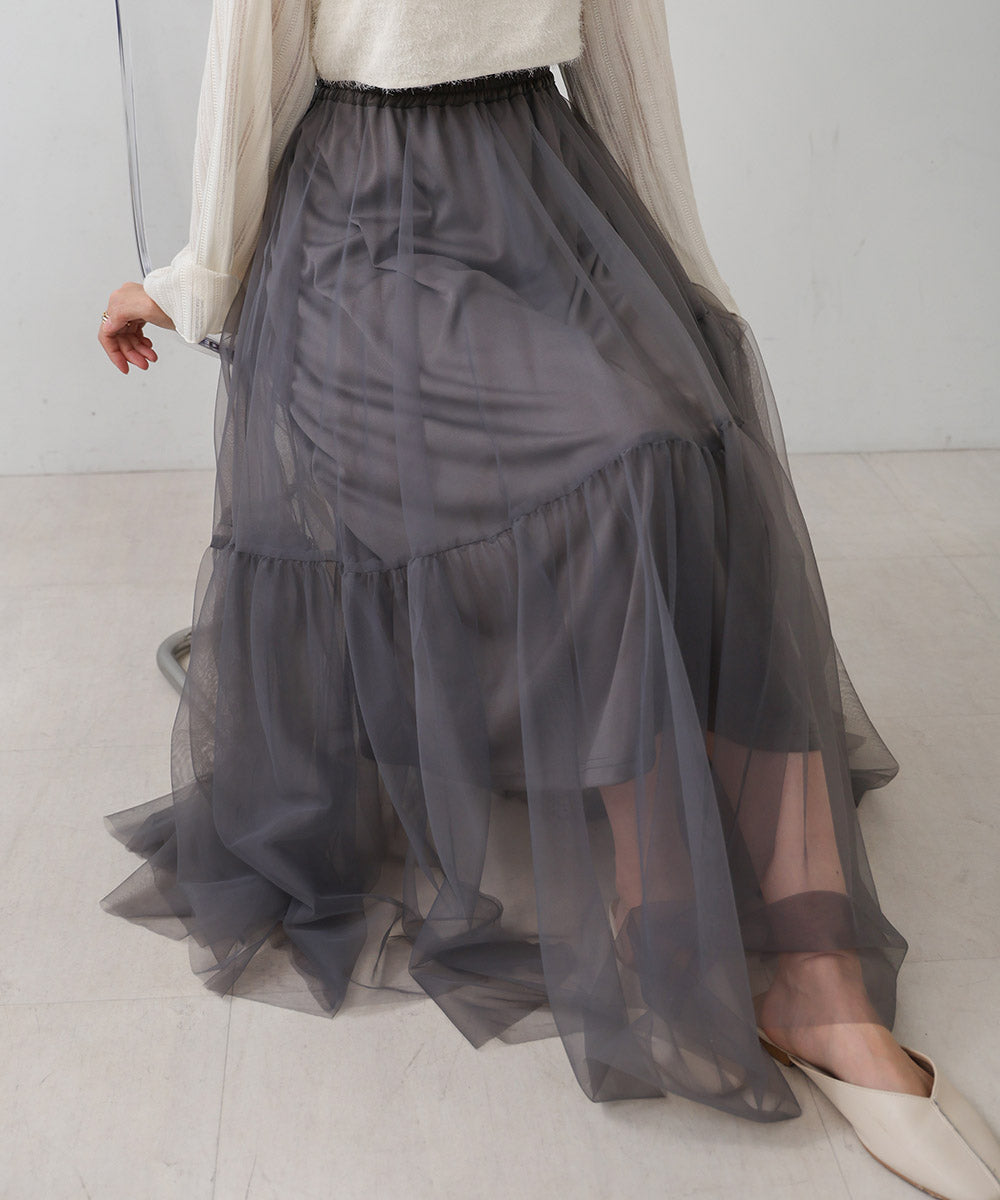 TULLE TIERED SKIRT