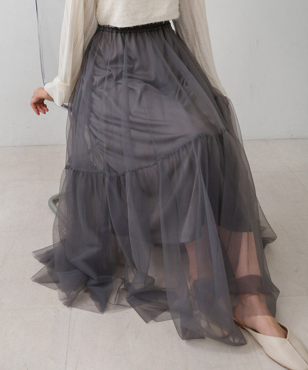TULLE TIERED SKIRT