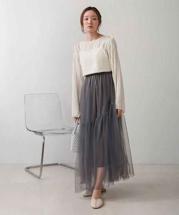 TULLE TIERED SKIRT