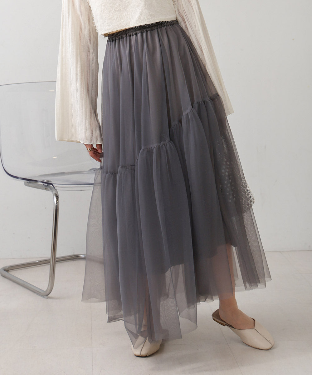 TULLE TIERED SKIRT