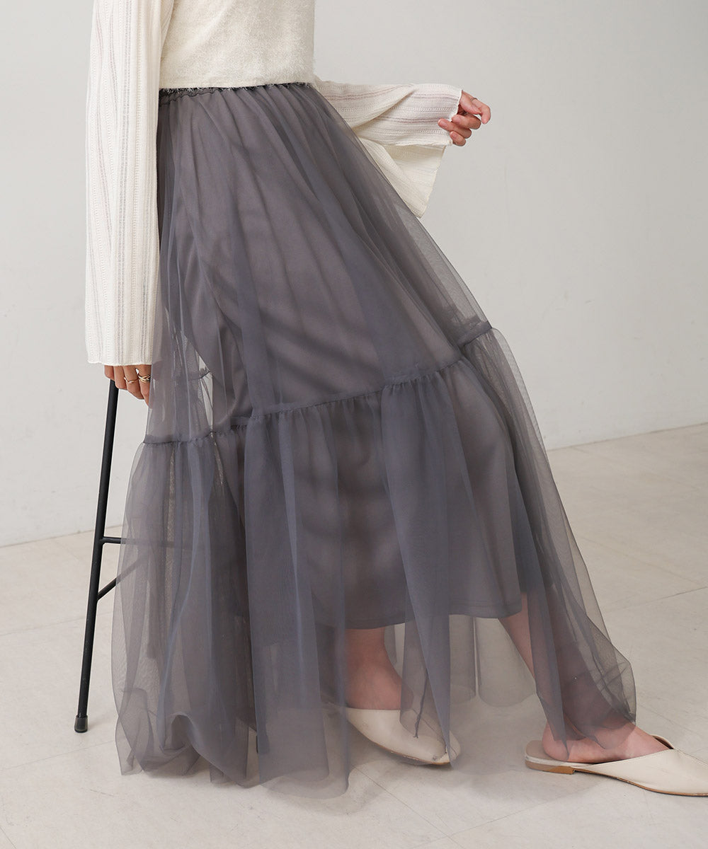 TULLE TIERED SKIRT