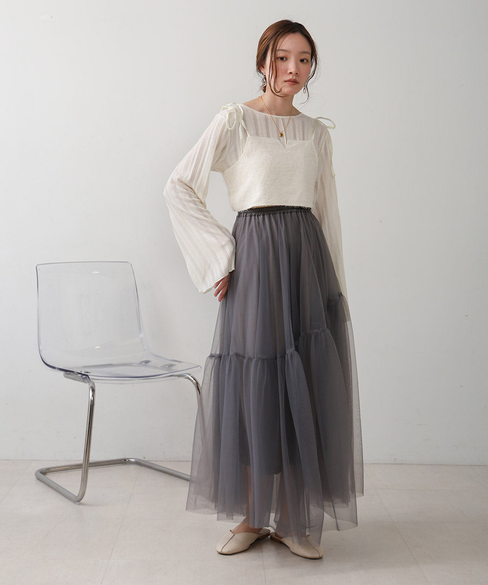 TULLE TIERED SKIRT
