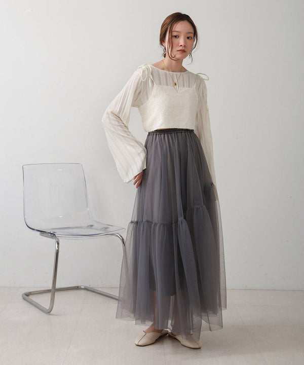 TULLE TIERED SKIRT