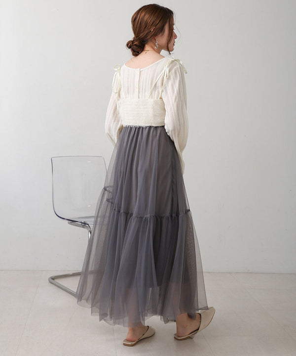 TULLE TIERED SKIRT