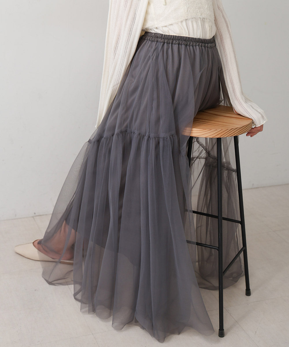 TULLE TIERED SKIRT