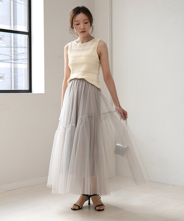 TULLE TIERED SKIRT