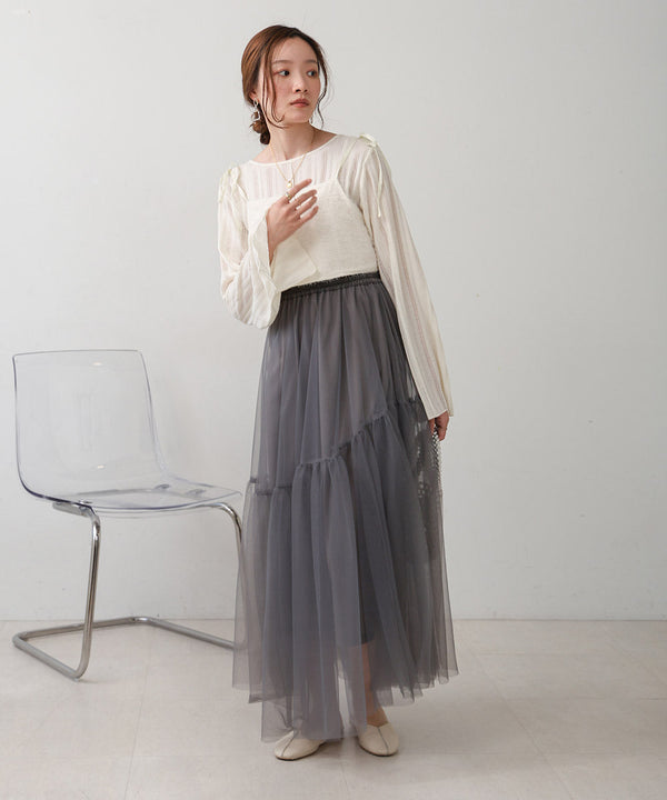 TULLE TIERED SKIRT