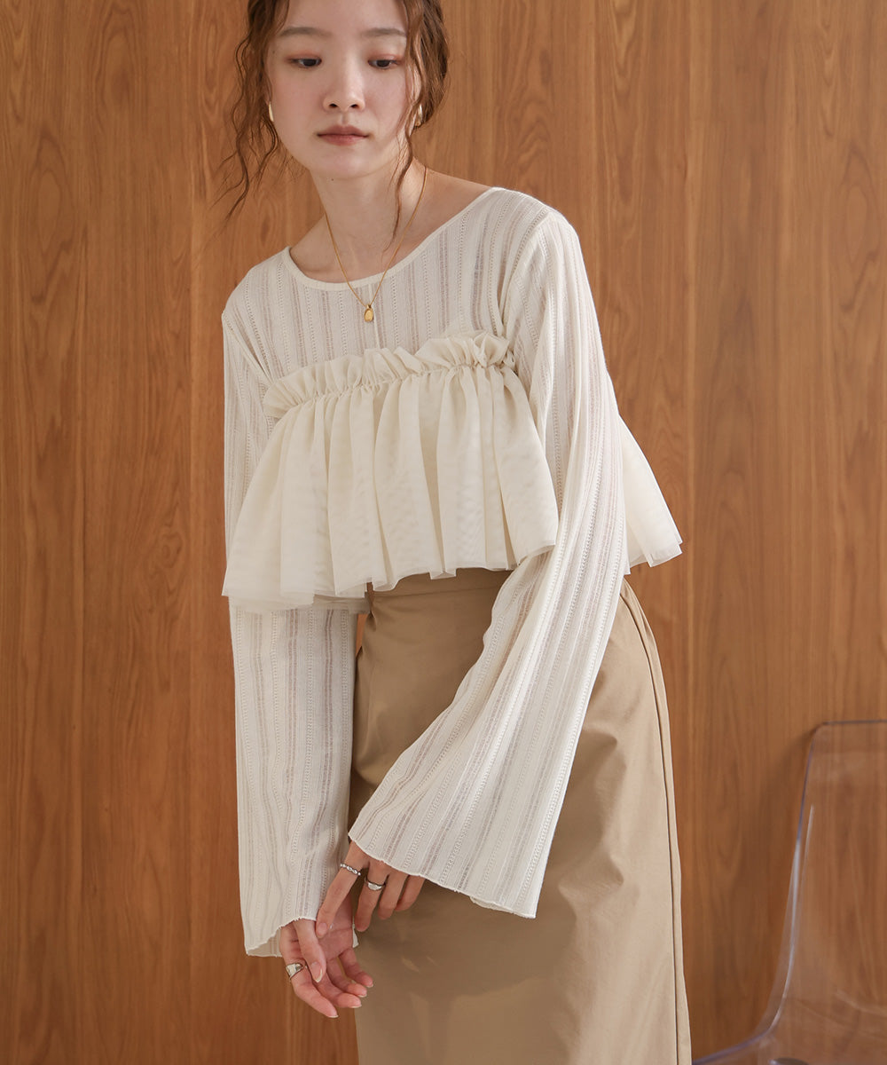 チュールフリルカラー