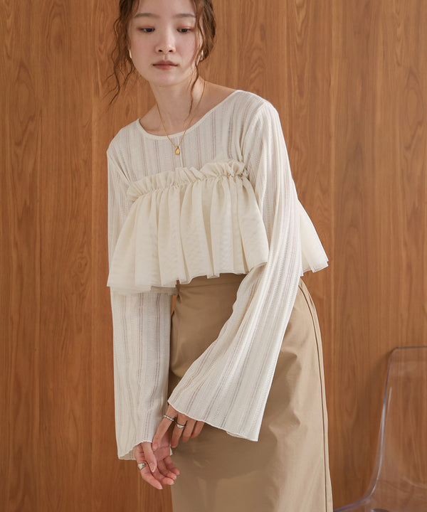 チュールフリルカラー