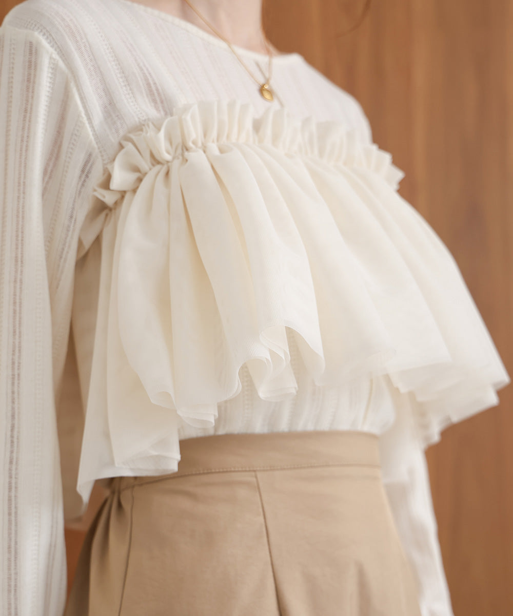 チュールフリルカラー