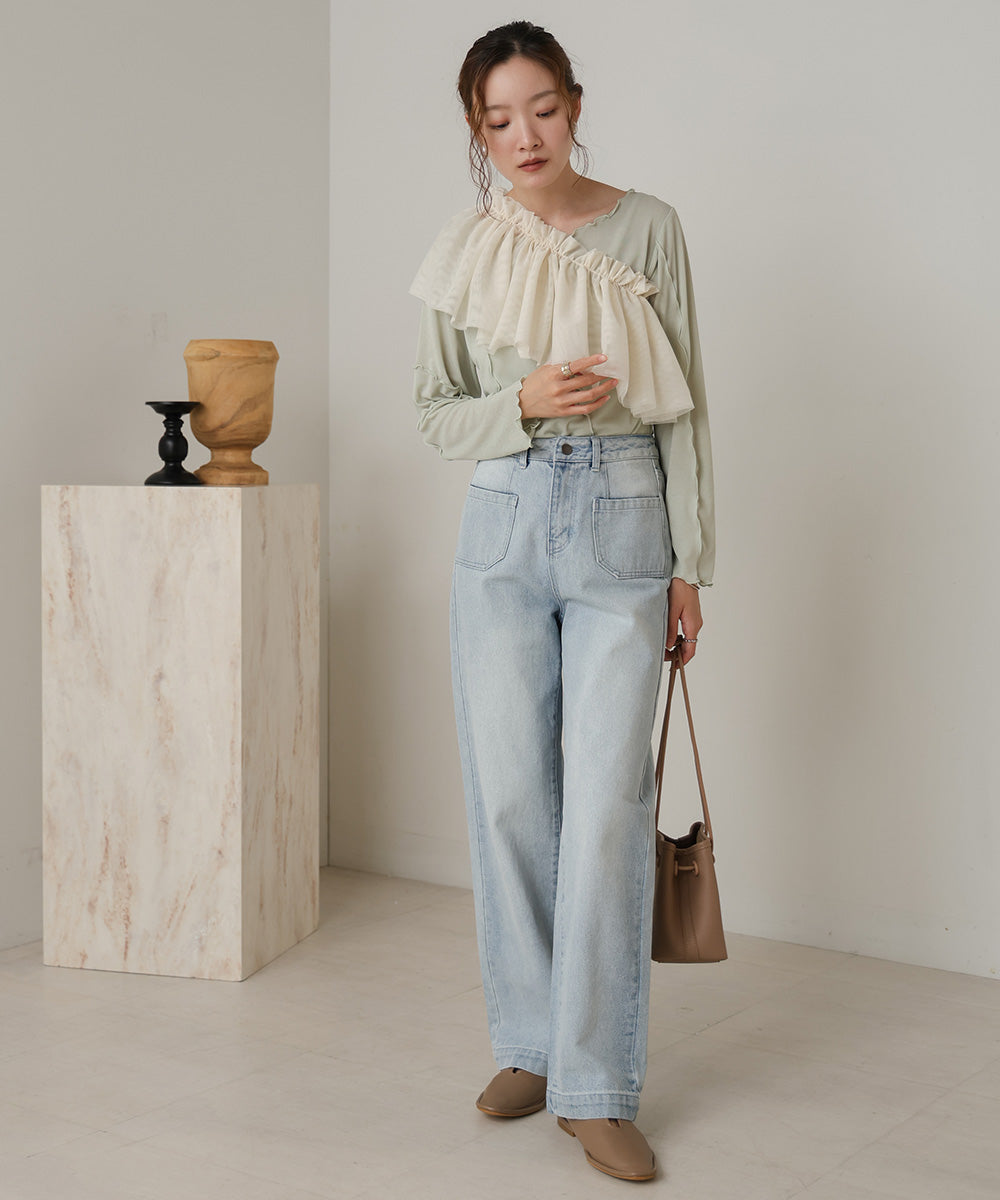 チュールフリルカラー