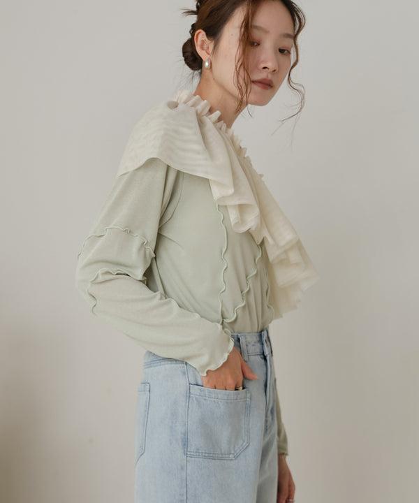 チュールフリルカラー