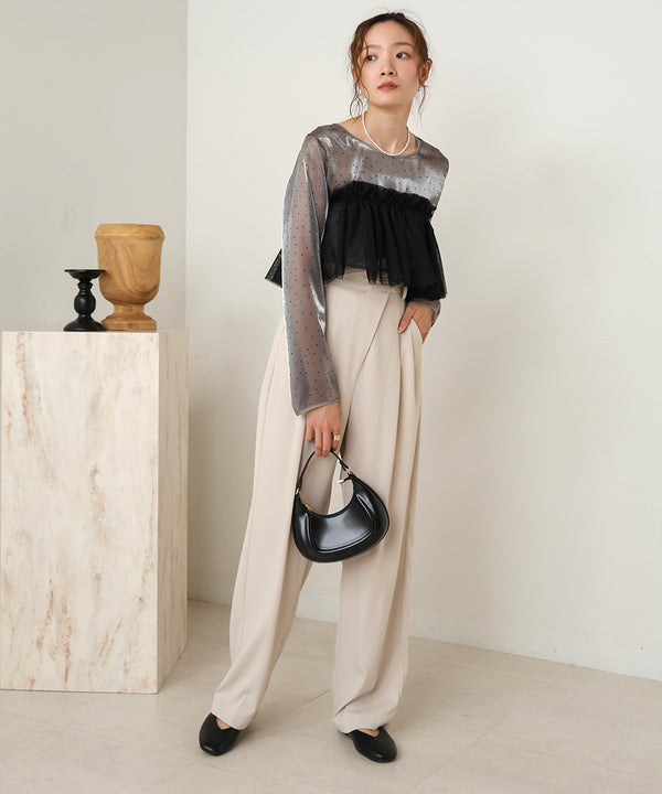 チュールフリルカラー