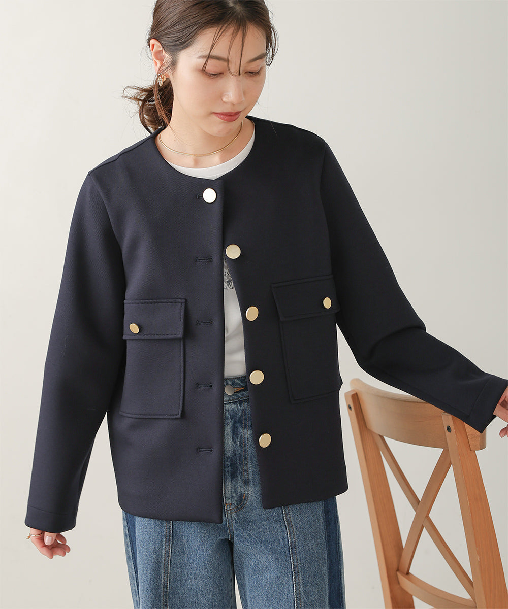 カルゼダンボールノーカラージャケット