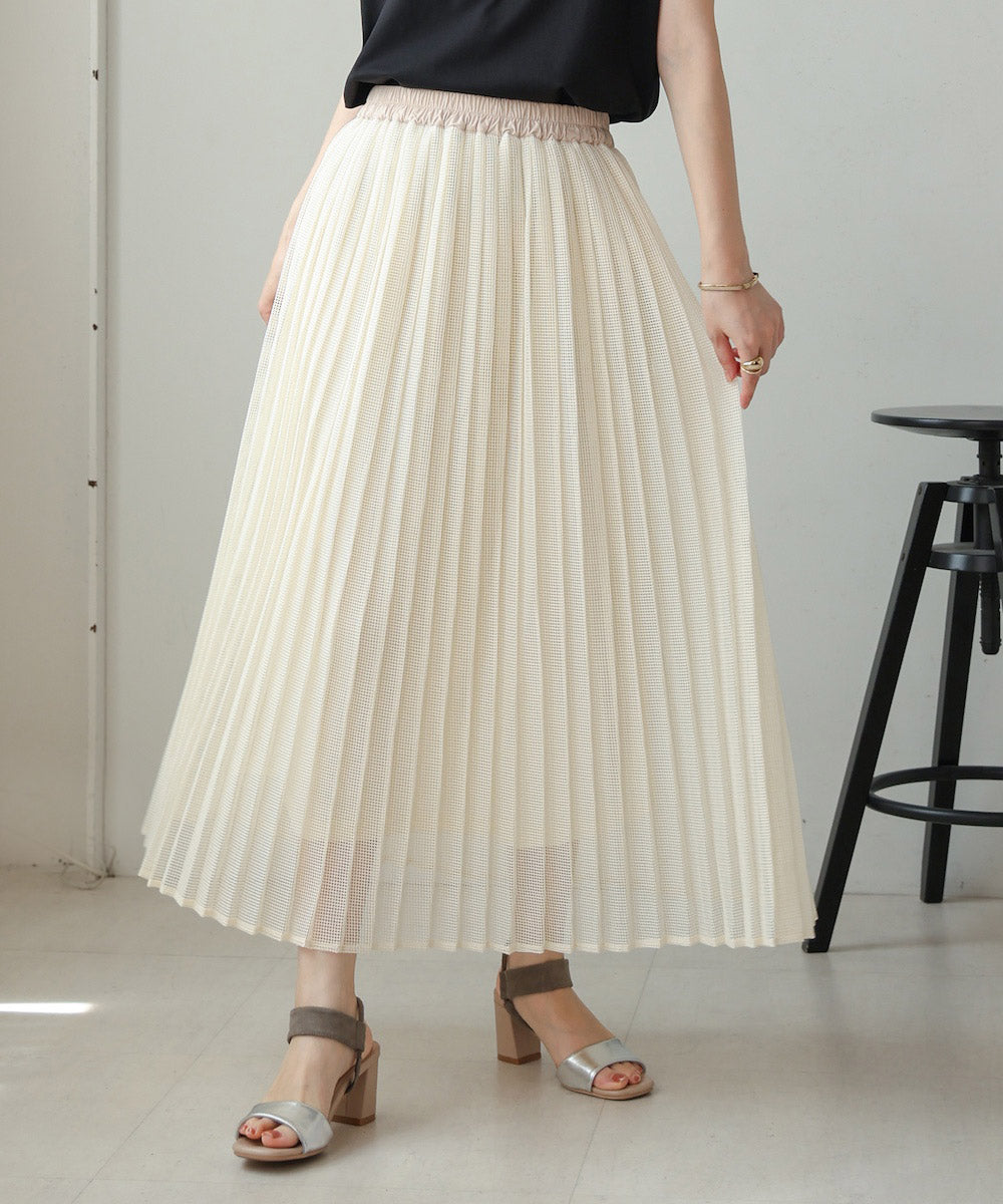 【WEB限定】メッシュプリーツスカート