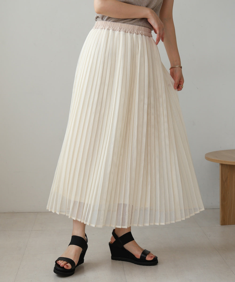 【WEB限定】メッシュプリーツスカート