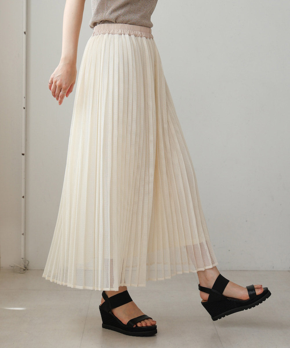 【WEB限定】メッシュプリーツスカート