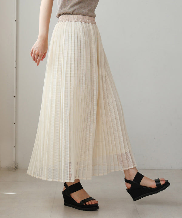【WEB限定】メッシュプリーツスカート