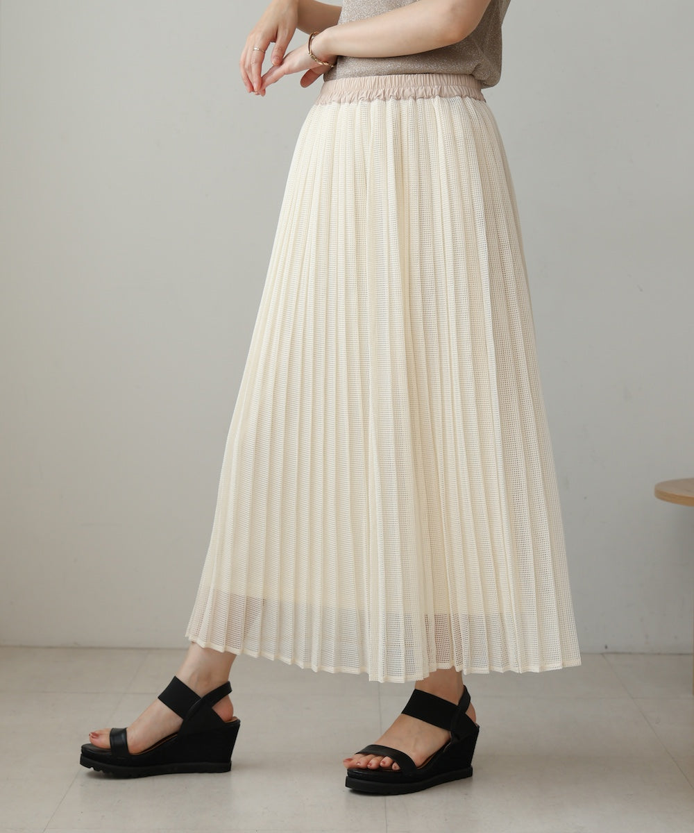 【WEB限定】メッシュプリーツスカート