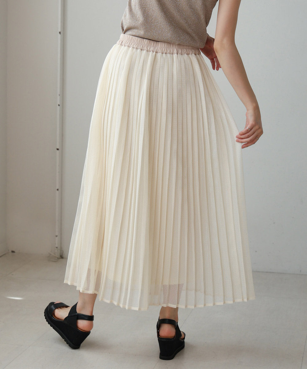 【WEB限定】メッシュプリーツスカート