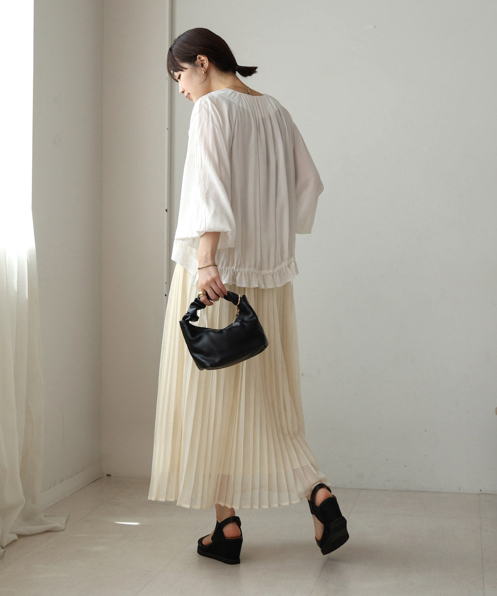 【WEB限定】メッシュプリーツスカート
