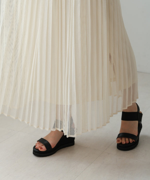 【WEB限定】メッシュプリーツスカート