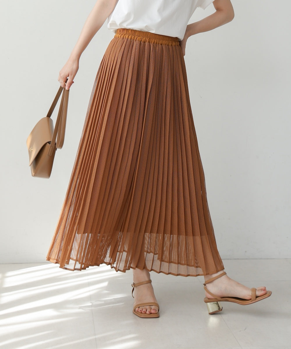 【WEB限定】メッシュプリーツスカート