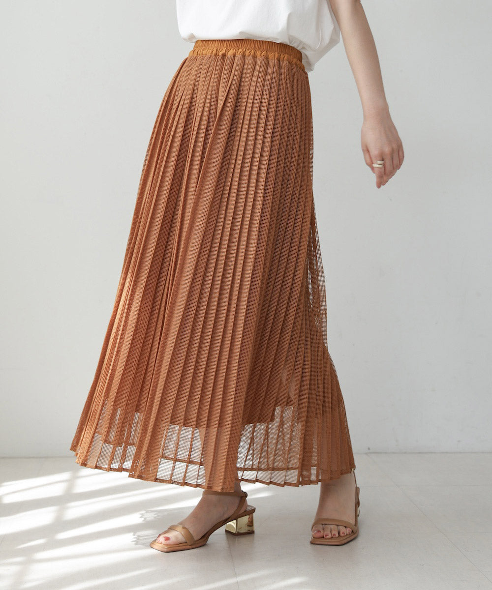 【WEB限定】メッシュプリーツスカート