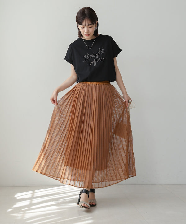 【WEB限定】メッシュプリーツスカート