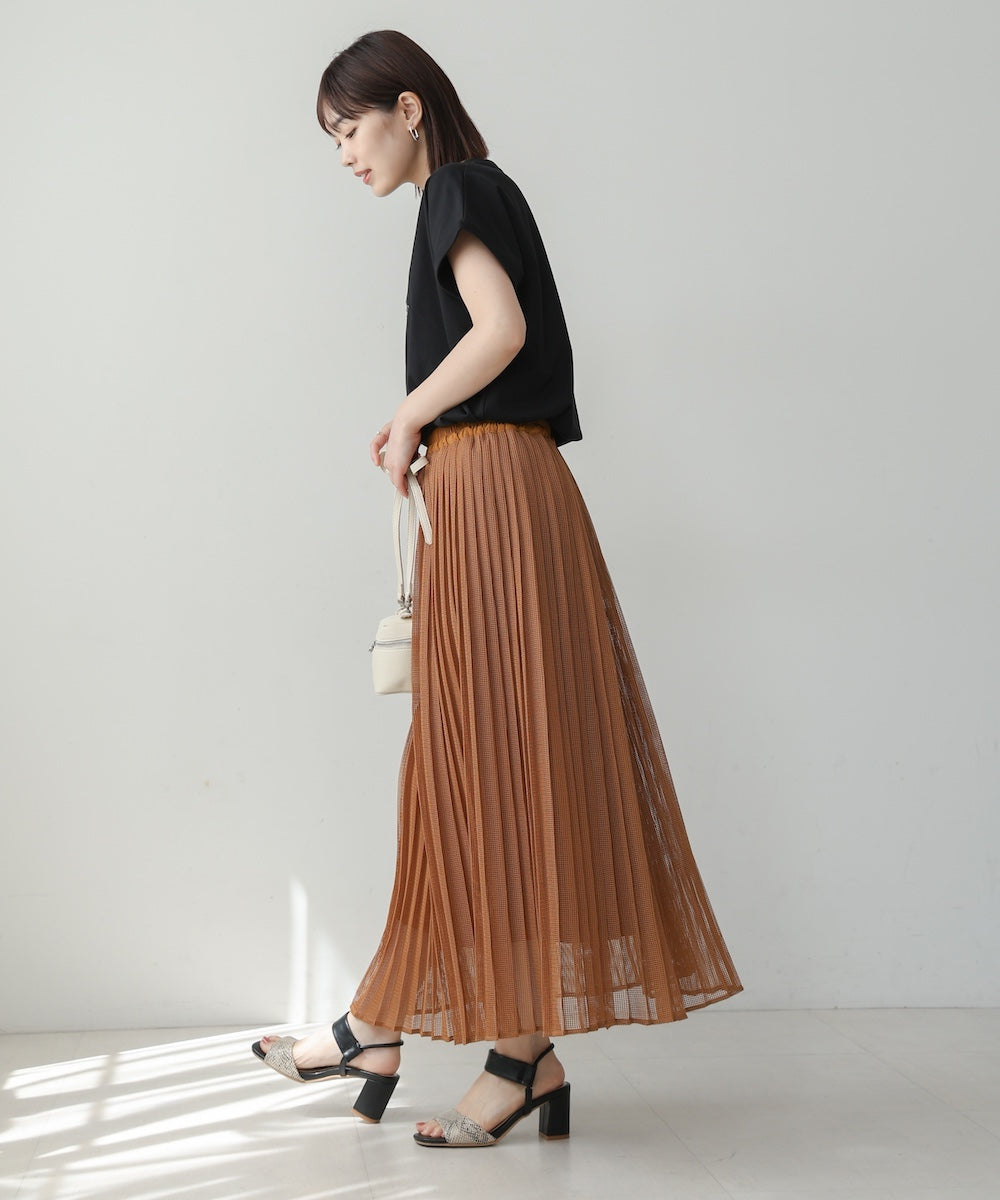 【WEB限定】メッシュプリーツスカート