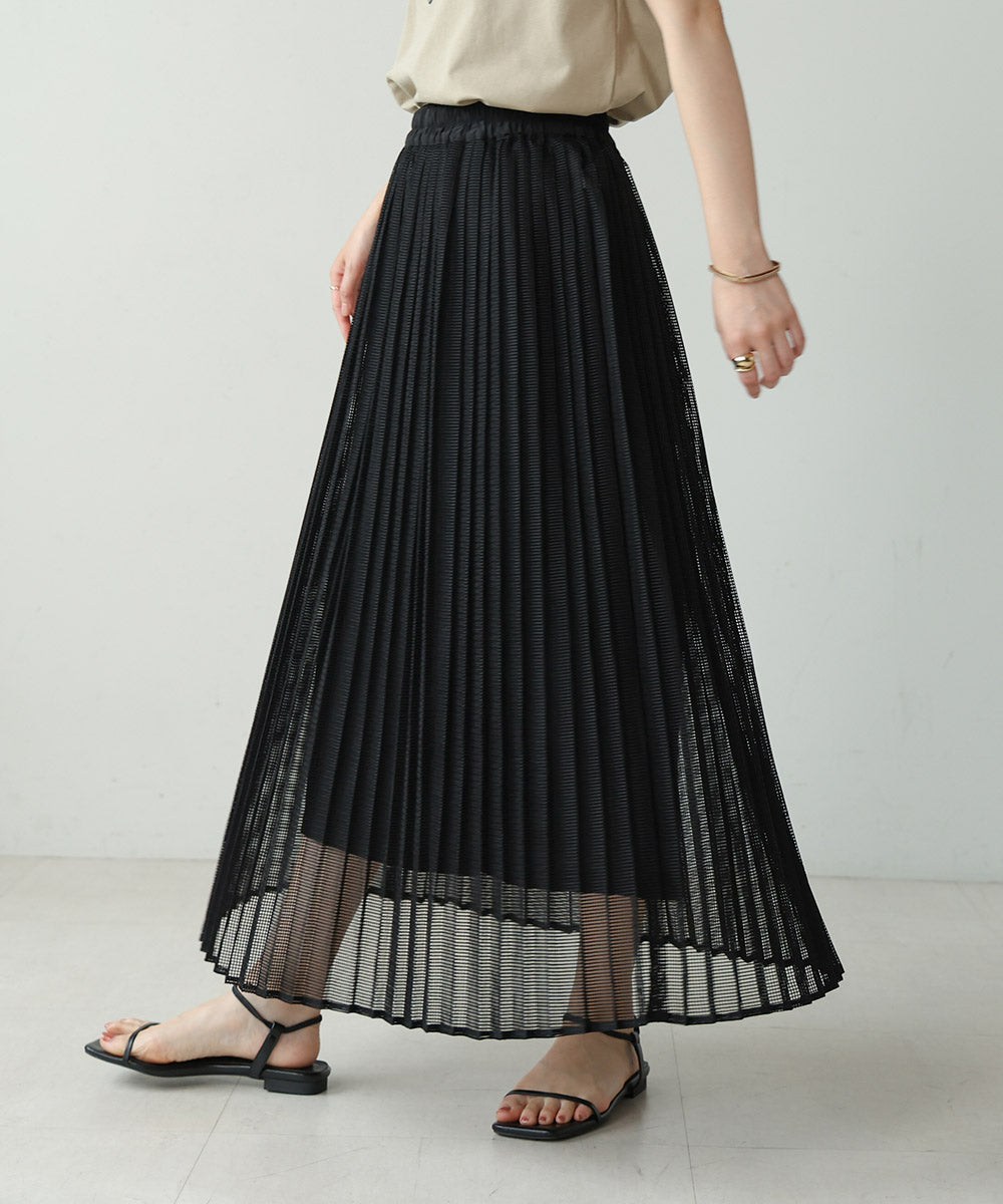 【WEB限定】メッシュプリーツスカート