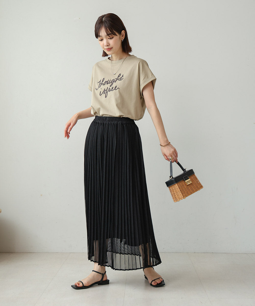 【WEB限定】メッシュプリーツスカート