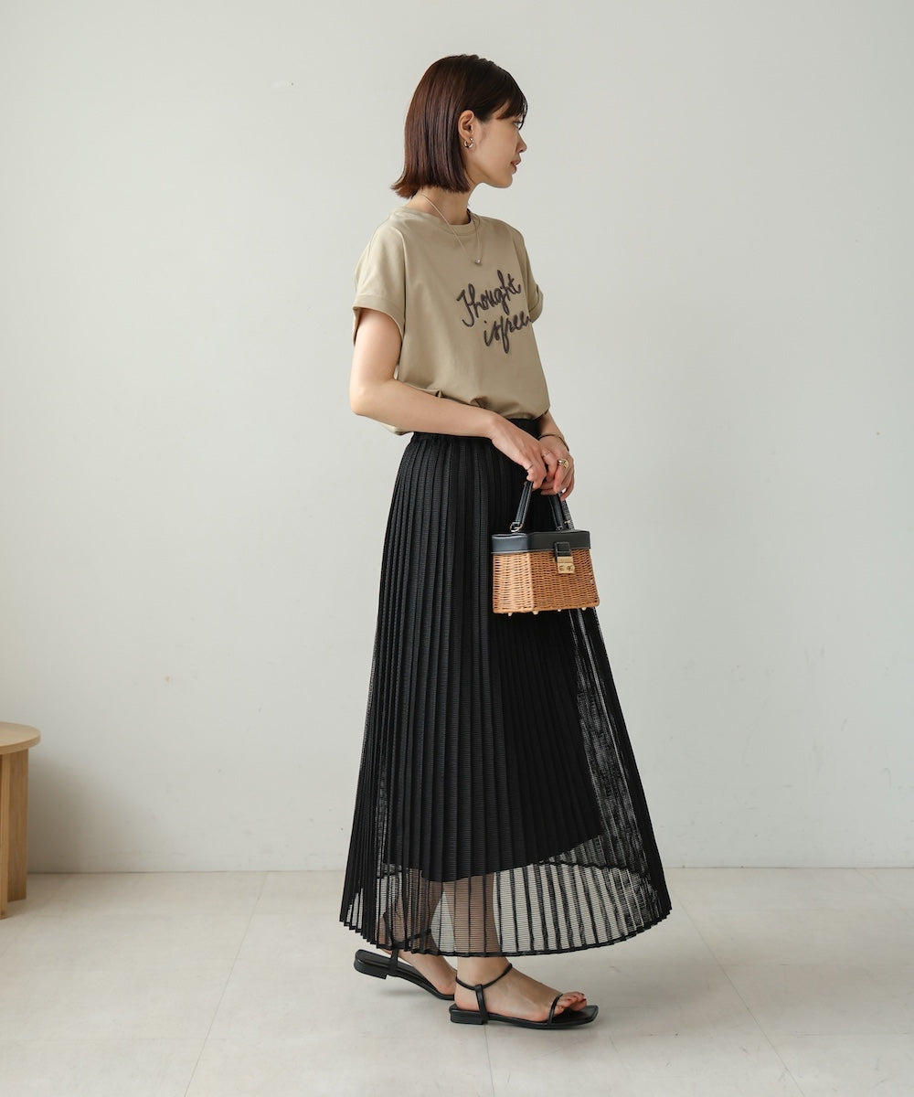 【WEB限定】メッシュプリーツスカート