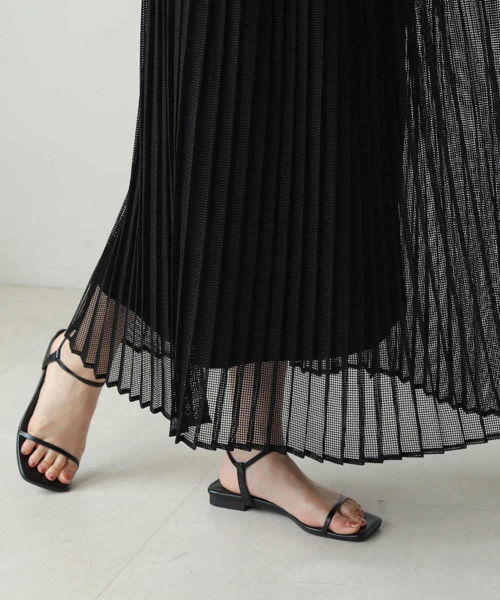 【WEB限定】メッシュプリーツスカート